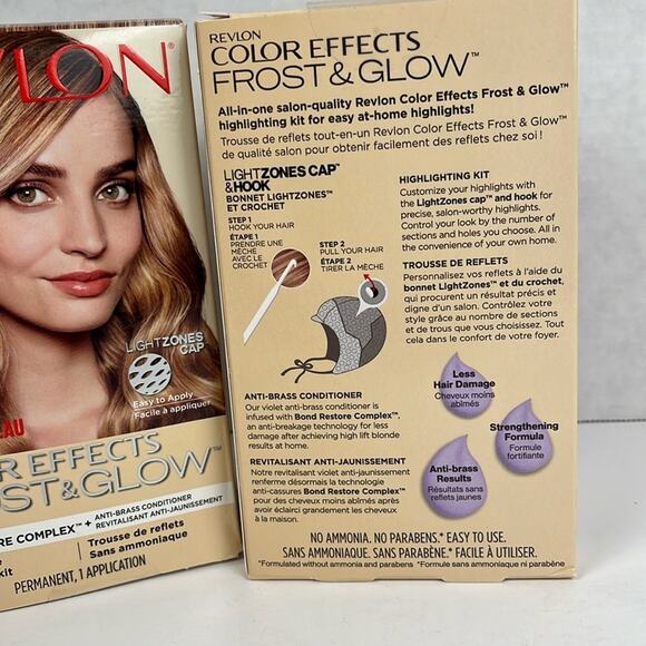 Revlon Color Effects Hair Color Frost and Glow Highlighting Kit Honey Lot of 2 - Picture 4 of 8